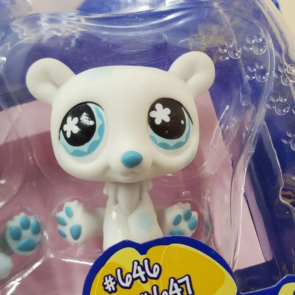 NIB AUTHENTIC Littlest Pet Shop Pairs Twin Polar Bears #646‎ #647 LPS Cuddliest